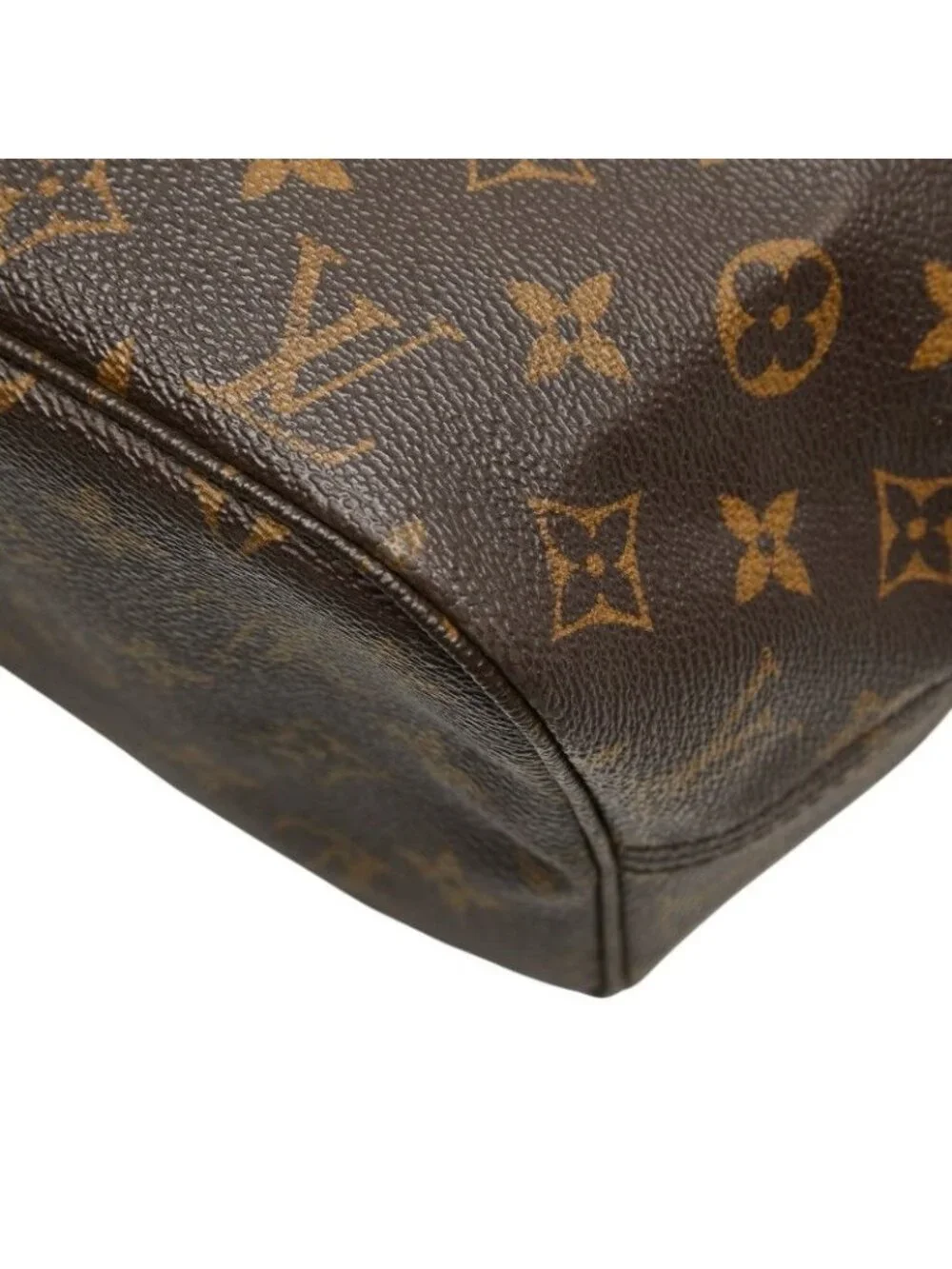 Louis Vuitton Monogram Neverfull MM Shoulder Bag Tote Brown Leather